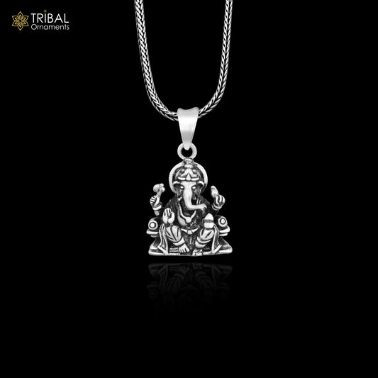 925 sterling silver handmade vintage stylish trendy idol Ganesha pendant , exclusive designer unisex pendant silver locket jewelry ssp455 - TRIBAL ORNAMENTS