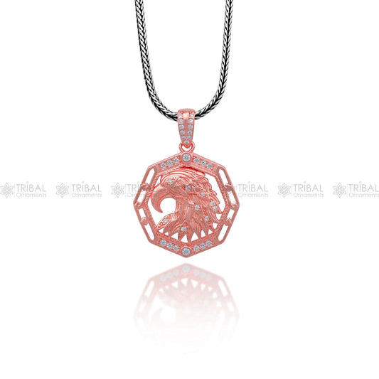 925 Sterling silver Garuda ( Eagle ) design rose gold polished pendant nsp951 - TRIBAL ORNAMENTS