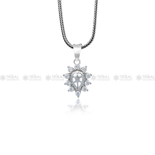 925 Sterling silver unique design diamond pendant nsp927 - TRIBAL ORNAMENTS