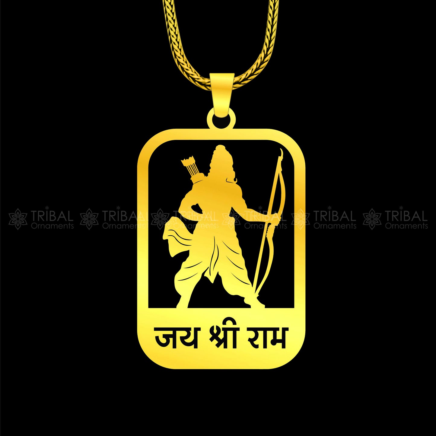 925 sterling silver handmand "Jai shree ram" ram mantra pendant nsp891 - TRIBAL ORNAMENTS