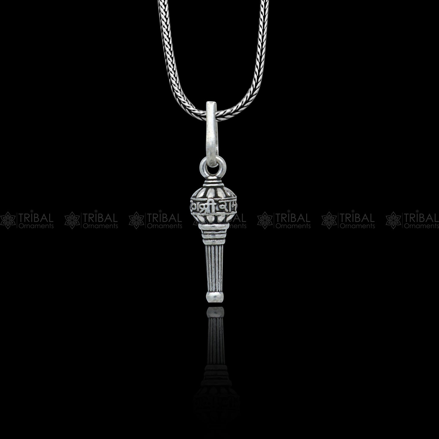 925 sterling silver handmade Lord hanuman mace gota/gada sakha design stylish pendant nsp994 - TRIBAL ORNAMENTS
