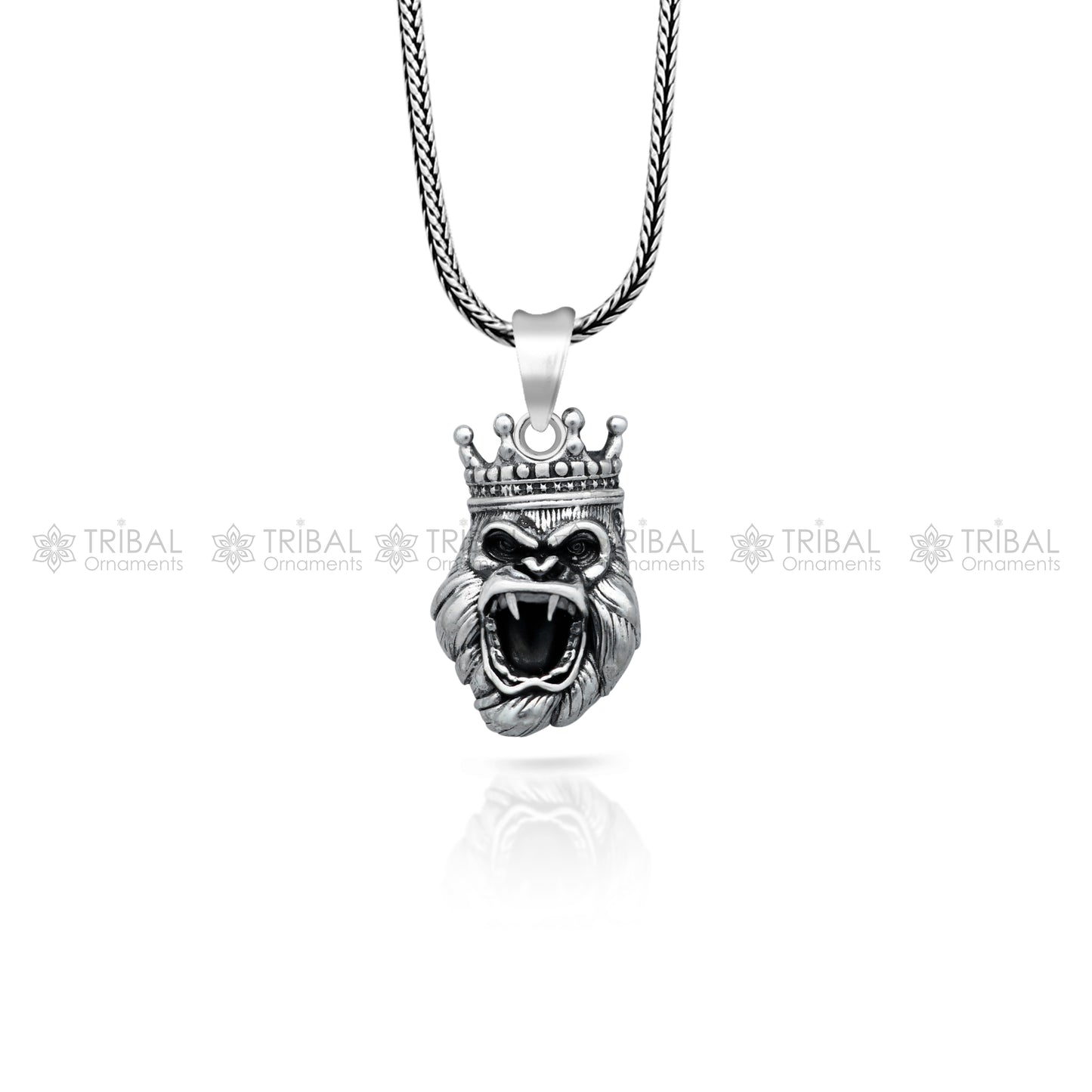 925 Sterling silver handmade unique design king kong pendant nsp877 - TRIBAL ORNAMENTS