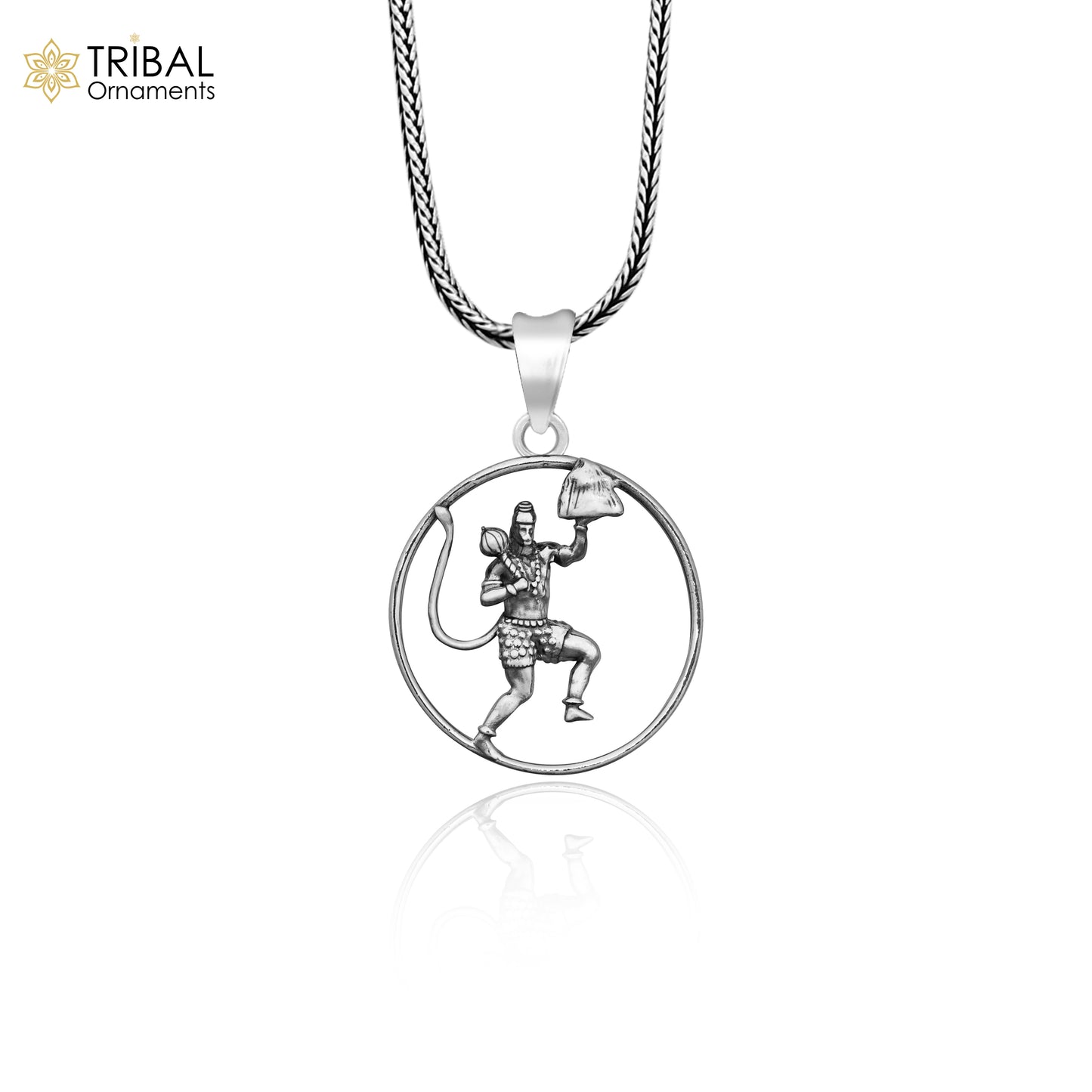 Solid 925 sterling silver Hindu Lord Hanuman flying pendant, Bajarangbali fabulous vintage antique pendant unisex gifting jewelry ssp924 - TRIBAL ORNAMENTS