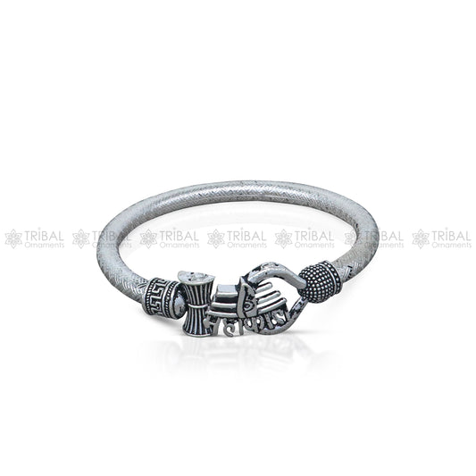 925 sterling silver handmade lord mahakal stylish kada bangle bracelet tribal jewelry nsk857 - TRIBAL ORNAMENTS