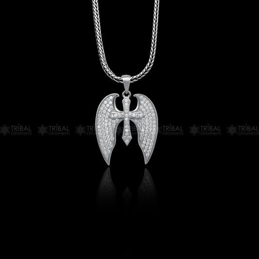 925 Sterling silver  cross wings design pendant nsp954 - TRIBAL ORNAMENTS