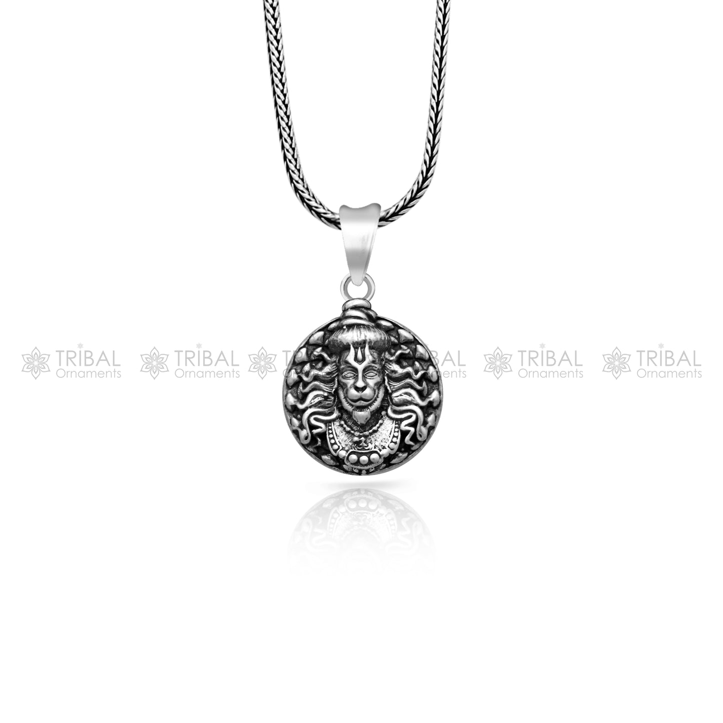925 Sterling silver handmade lord hanuman ji pendant nsp878 - TRIBAL ORNAMENTS