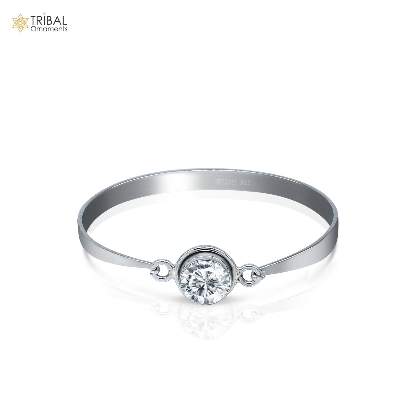 925 sterling silver handmade Stone design stylish kada bangle bracelet tribal jewelry nsk855 - TRIBAL ORNAMENTS