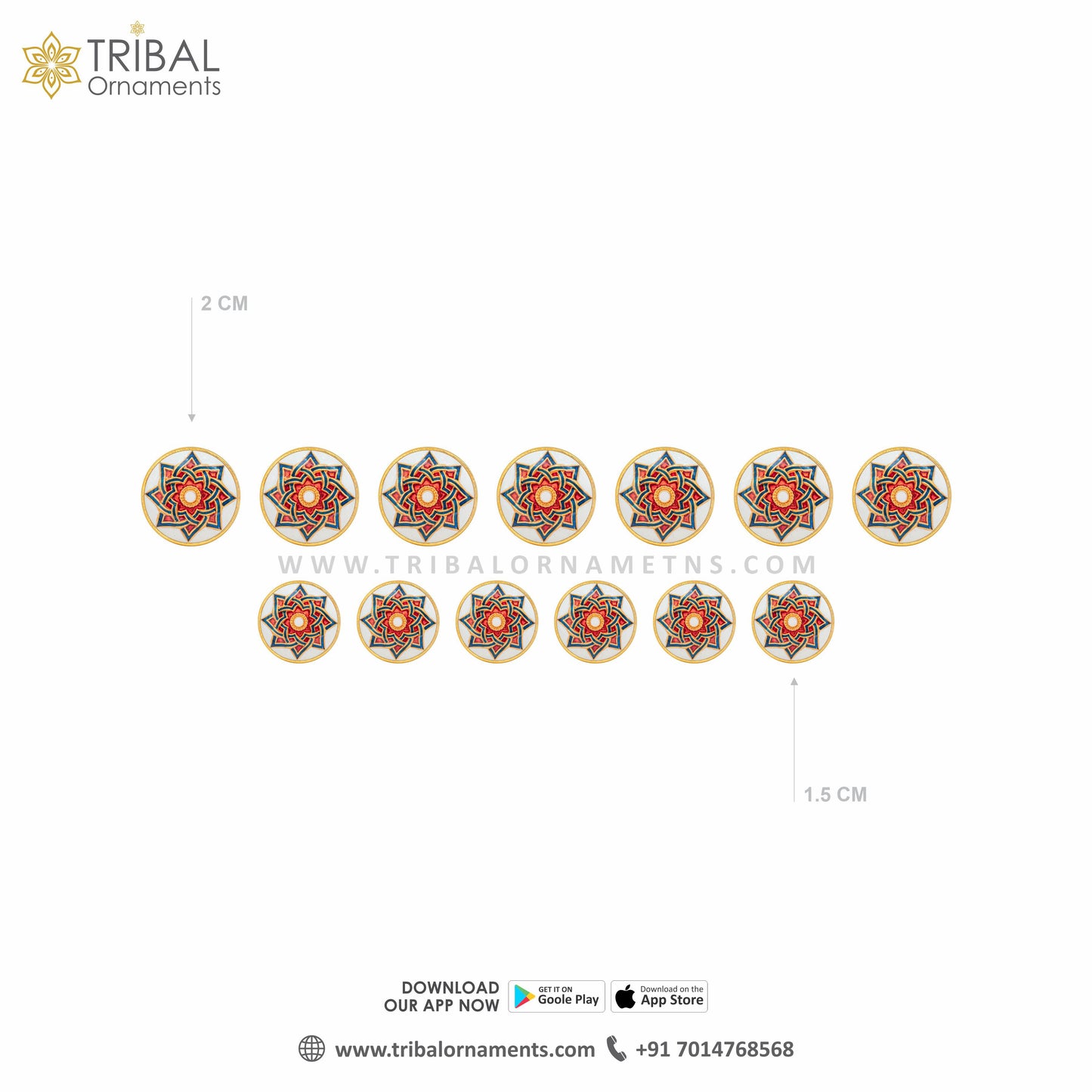 925 Sterling silver handmade gorgeous red mandala design meenakari buttons set of 13 pc for men's coat or suit, best jewelry for all occasions btn62