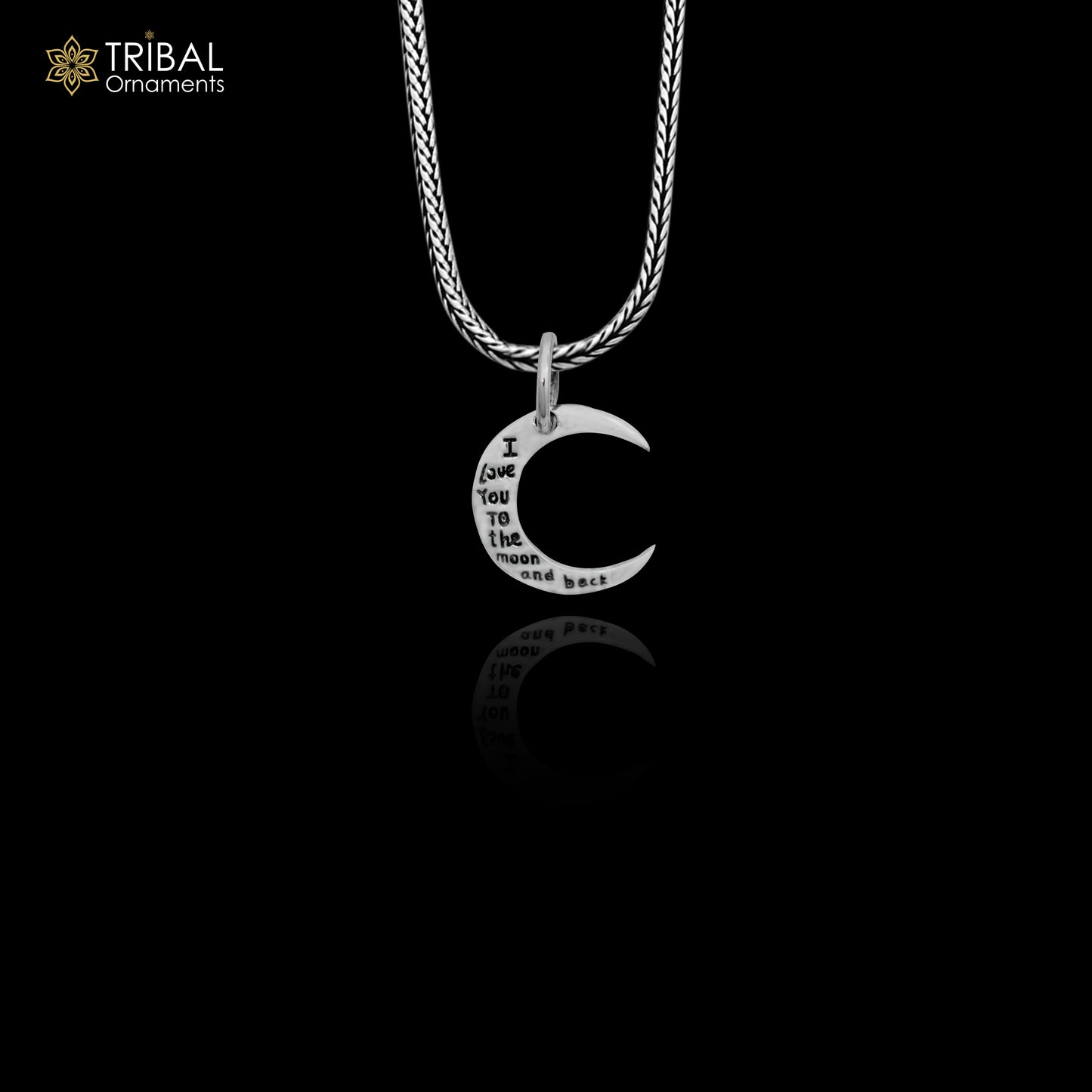 925 sterling silver unique half moon pendant amazing delicate silver jewelry for both men and women nsp651 - TRIBAL ORNAMENTS