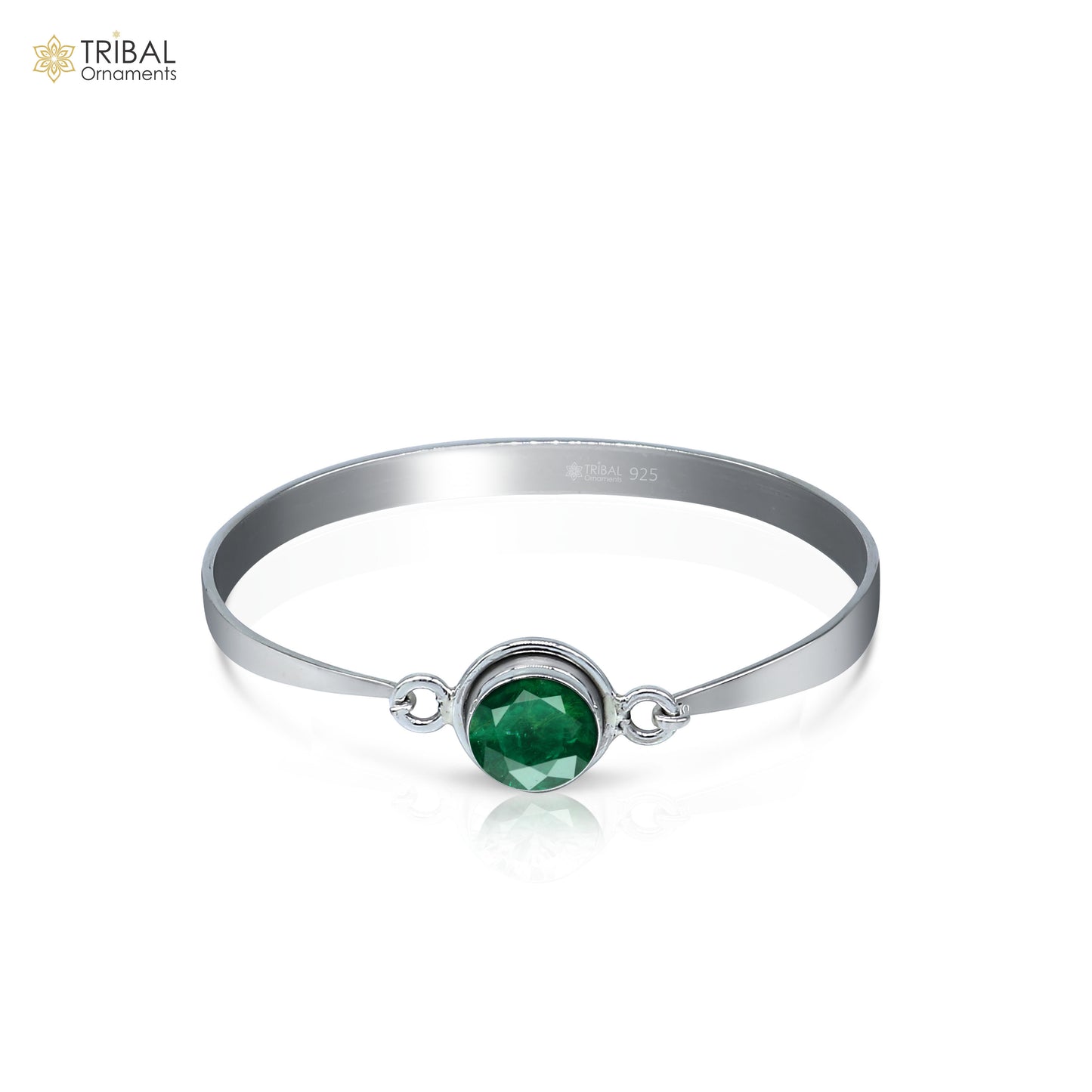 925 sterling silver handmade Stone design stylish kada bangle bracelet tribal jewelry nsk855 - TRIBAL ORNAMENTS