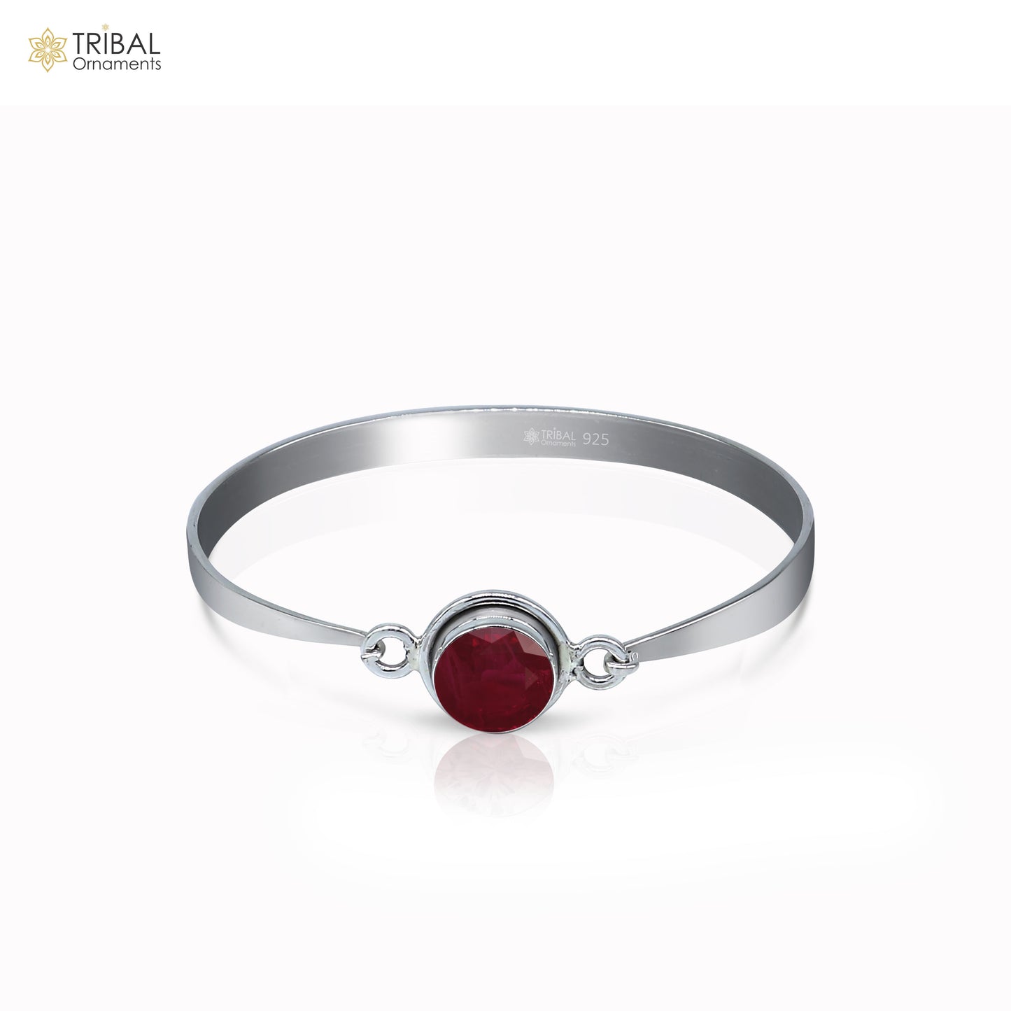 925 sterling silver handmade Stone design stylish kada bangle bracelet tribal jewelry nsk855 - TRIBAL ORNAMENTS
