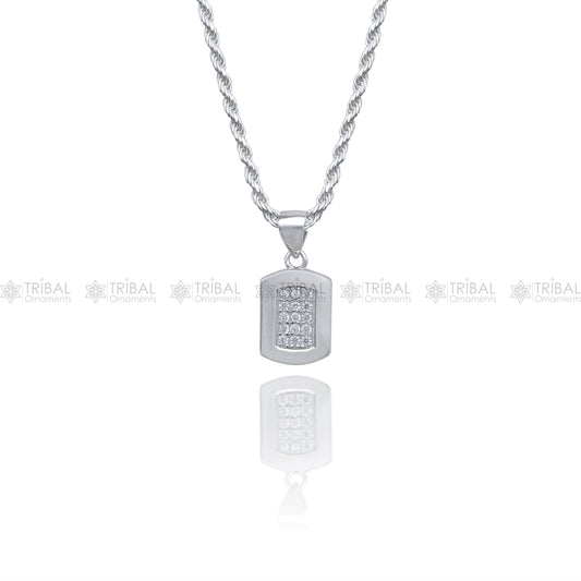925 Sterling silver Fashionable diamond cubic zirconia stone  pendant set nsp974 - TRIBAL ORNAMENTS