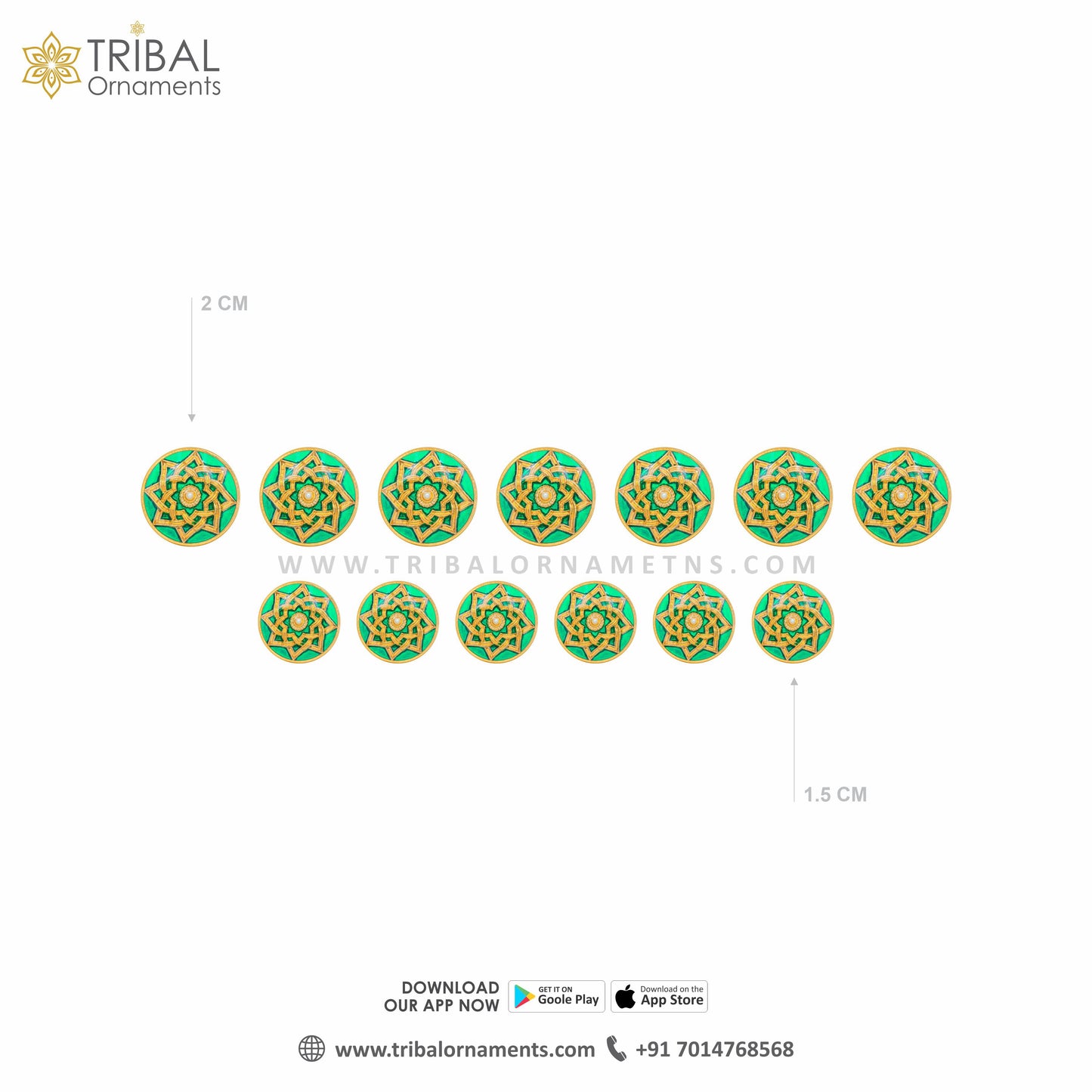 925 Sterling silver handmade gorgeous green color mandala design gold polished buttons set of 13 pc for men's coat or suit, best jewelry for all occasions btn69