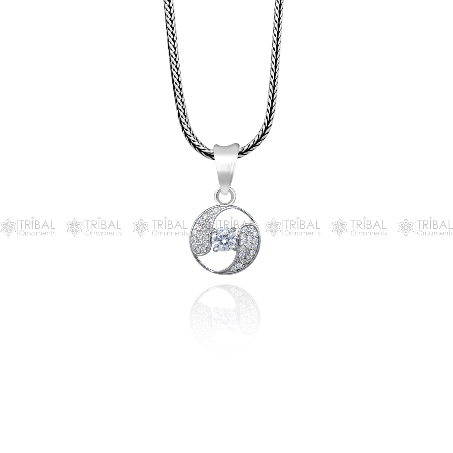 925 Sterling silver antique design diamond pendant nsp938 - TRIBAL ORNAMENTS
