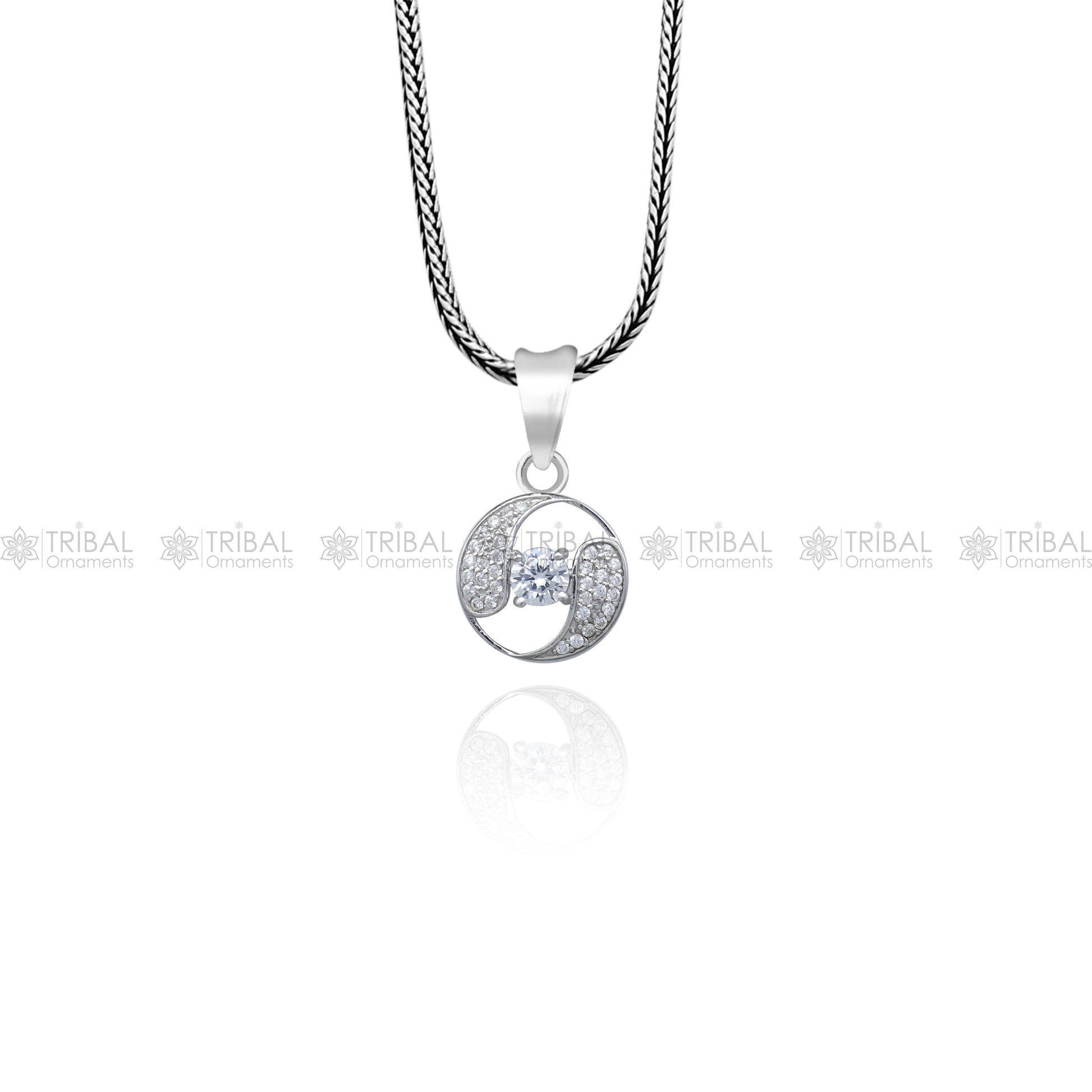 925 Sterling silver  antique design diamond pendant nsp938 - TRIBAL ORNAMENTS