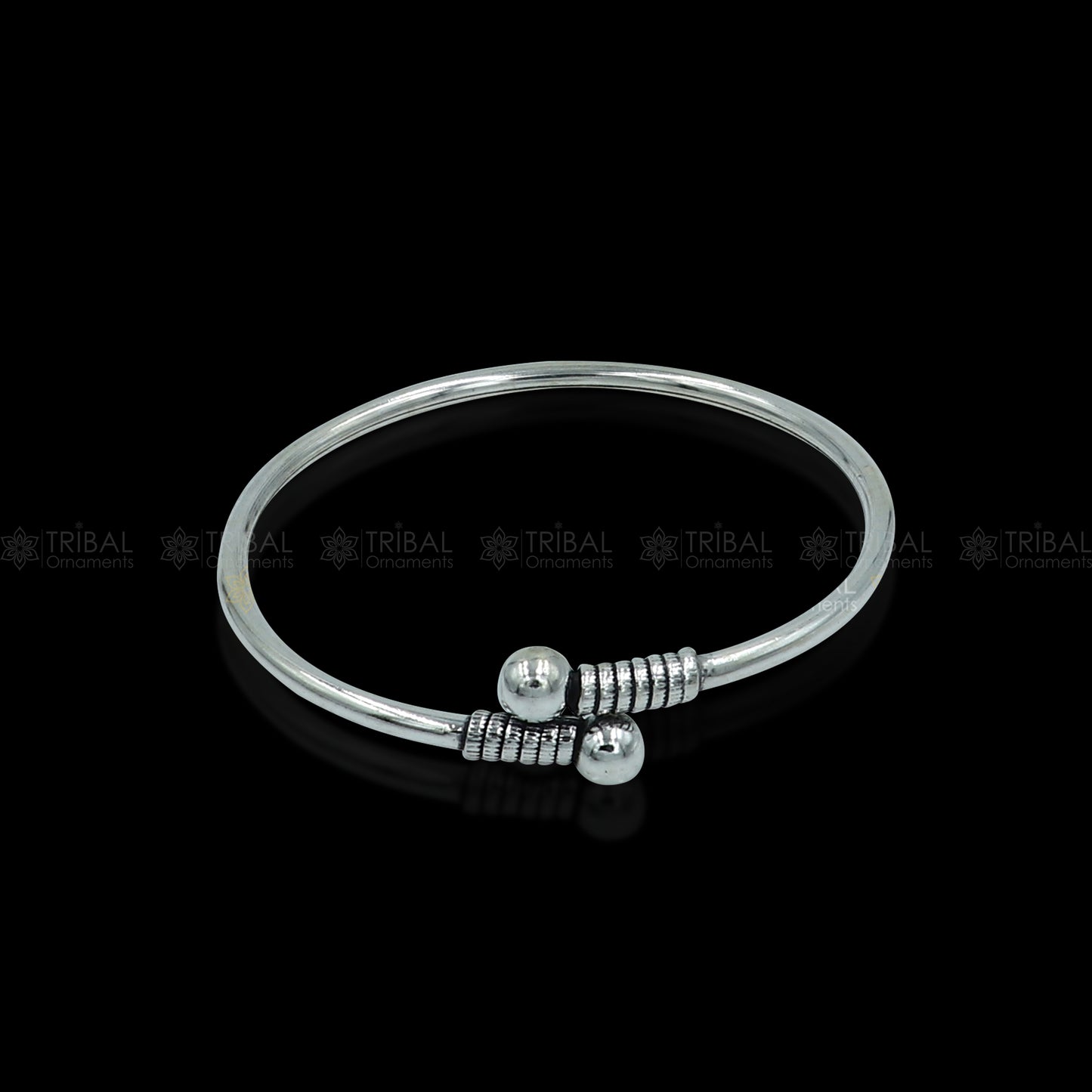925 sterling silver handmade ball design stylish kada bangle bracelet tribal jewelry nsk876 - TRIBAL ORNAMENTS