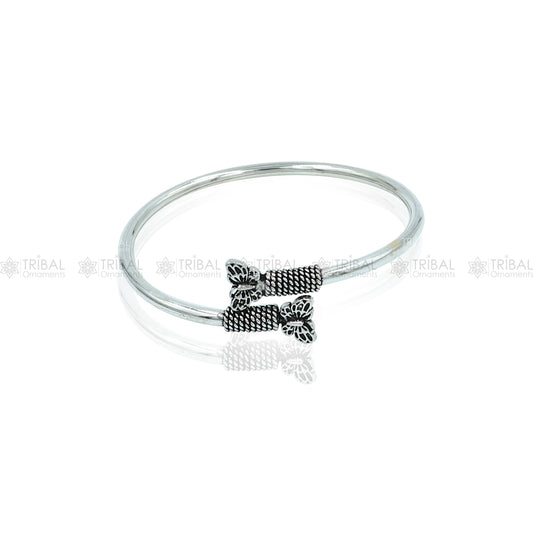 925 sterling silver handmade butterfly design stylish kada bangle bracelet tribal jewelry nsk875 - TRIBAL ORNAMENTS