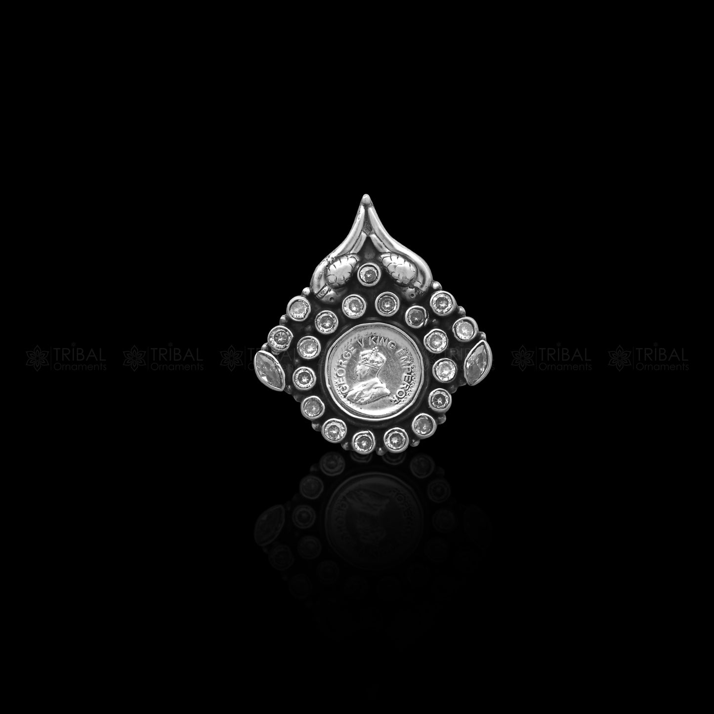 925 sterling silver diamond stone ring Jewelry sr718 - TRIBAL ORNAMENTS