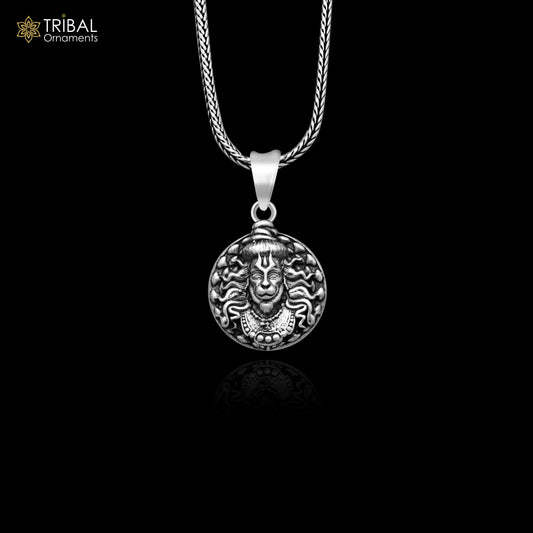 925 Sterling silver handmade lord hanuman ji pendant nsp878 - TRIBAL ORNAMENTS