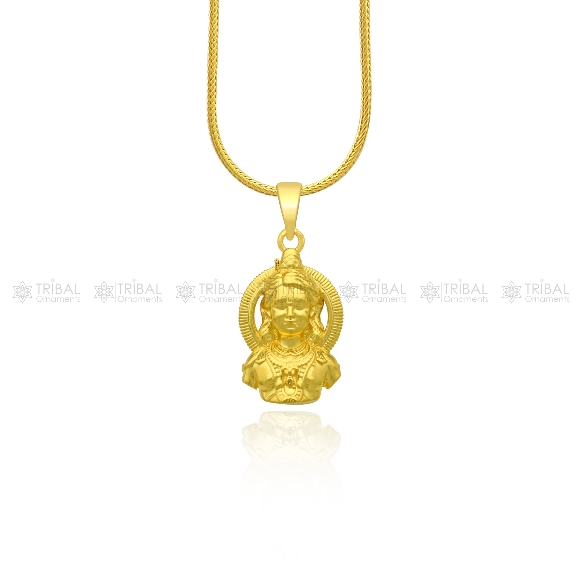 925 sterling silver gold polished Lord Rama lalla divine pendant nsp913 - TRIBAL ORNAMENTS