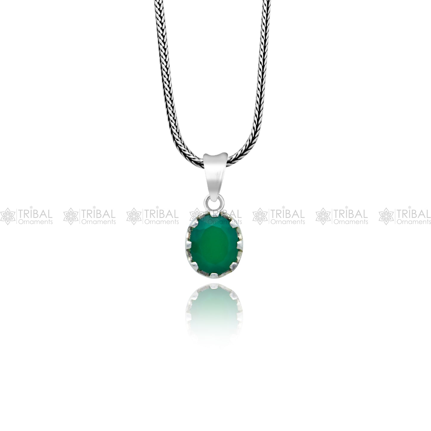 925 Sterling silver unique green diamond onyx pendant nsp949 - TRIBAL ORNAMENTS
