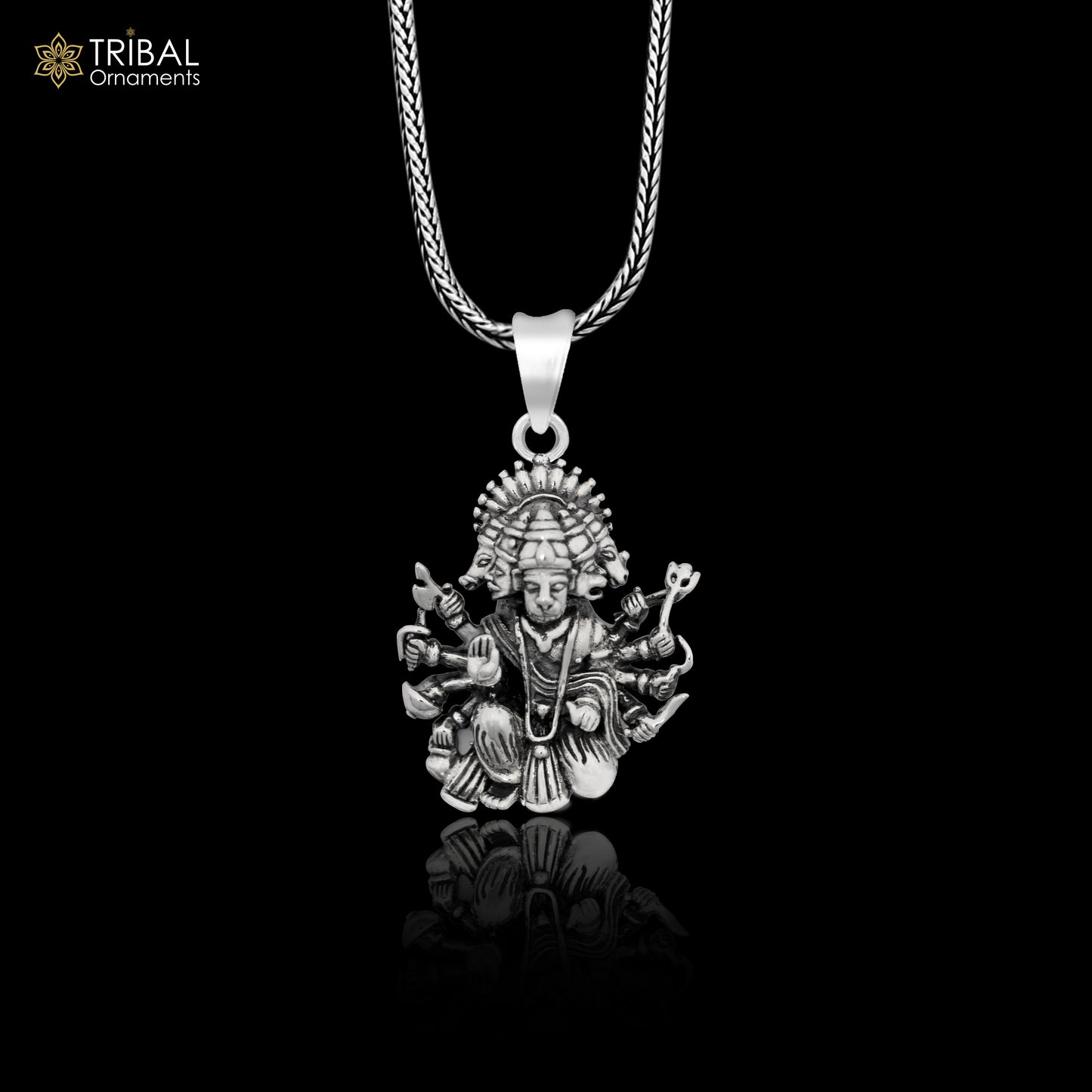 Vintage trendy 925 sterling silver handmade Panch mukhi hanuman pendant, amazing stylish unisex pendant locket personalized jewelry ssp438 - TRIBAL ORNAMENTS