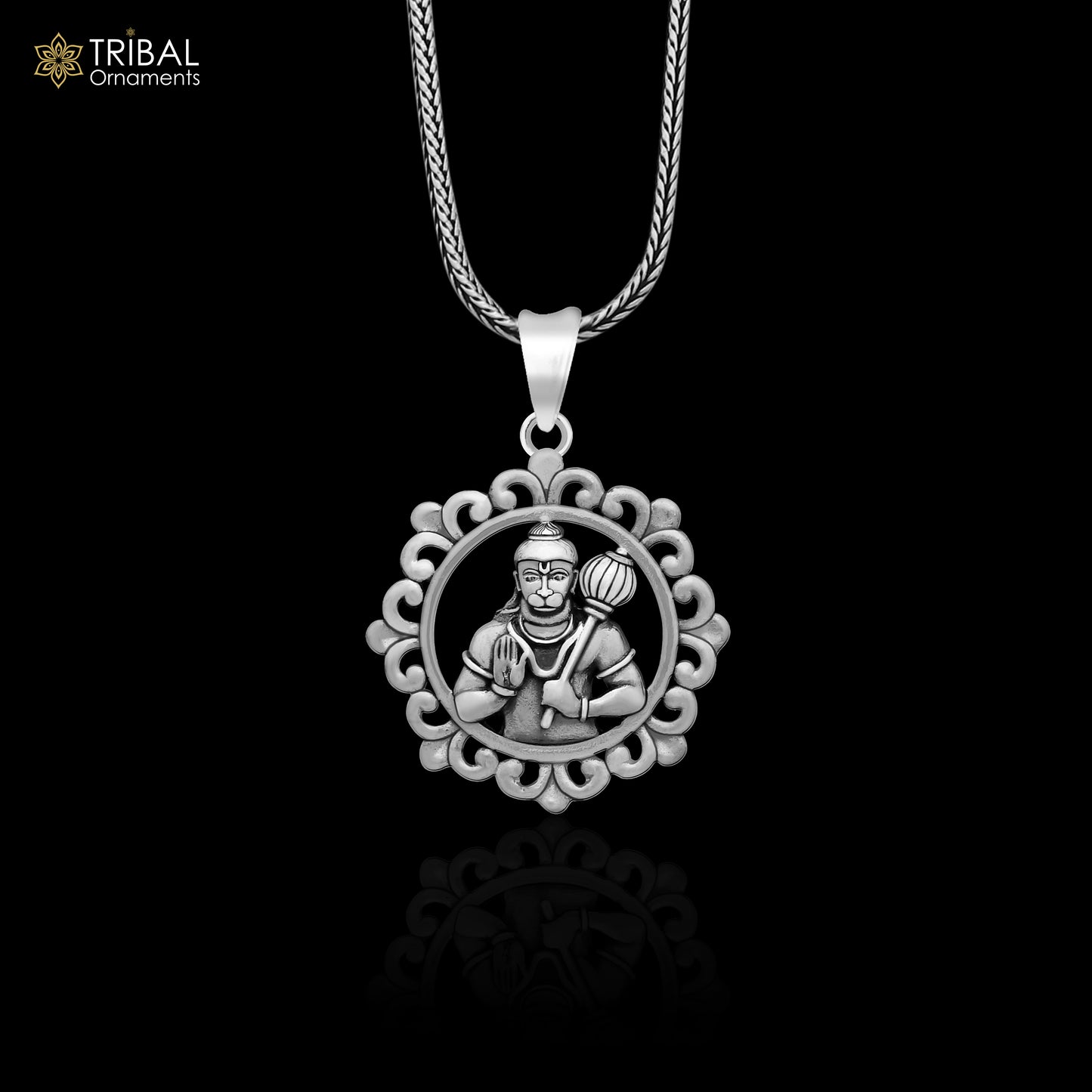 925 sterling silver handmade Hindu idol God Lord hanuman pendant, amazing divine lord bajarangbali pendant unisex gifting jewelry NSP688 - TRIBAL ORNAMENTS