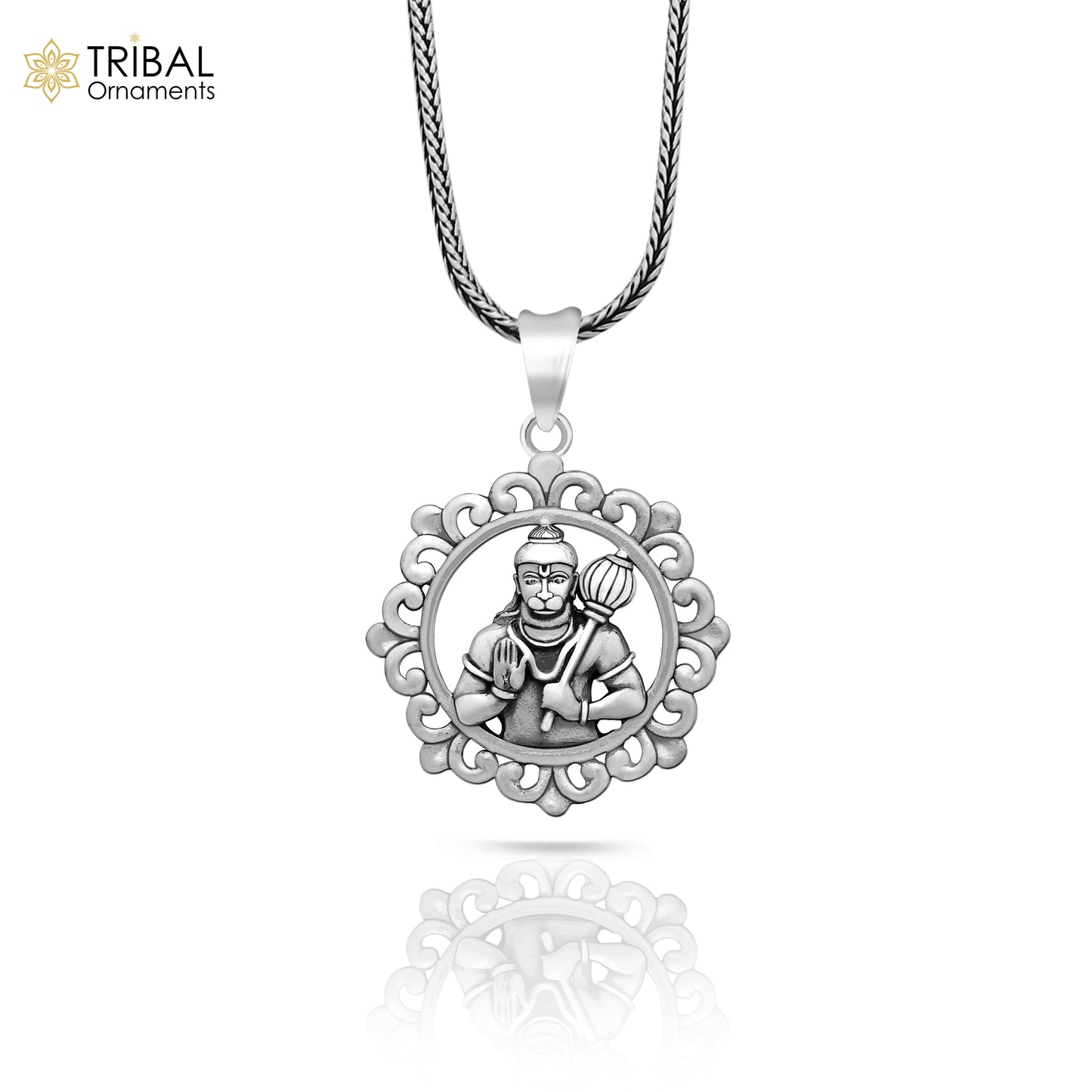 925 sterling silver handmade Hindu idol God Lord hanuman pendant, amazing divine lord bajarangbali pendant unisex gifting jewelry NSP688 - TRIBAL ORNAMENTS