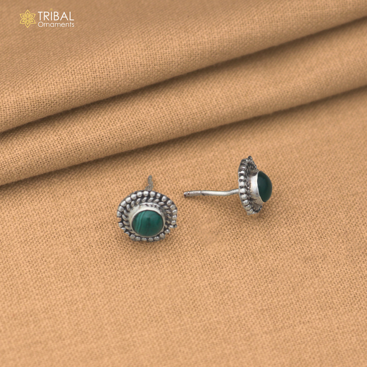 925 sterling silver green stone stud earring best jewelry er406