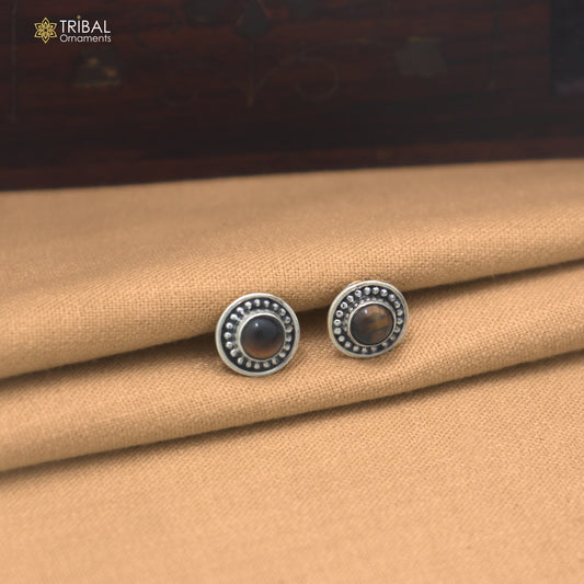 925 sterling silver tiger eye stone stud earring best jewelry er405
