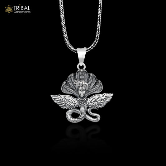 925 Sterling silver handmade lord Kalla ji pendant,deity snake pendant nsp852 - TRIBAL ORNAMENTS