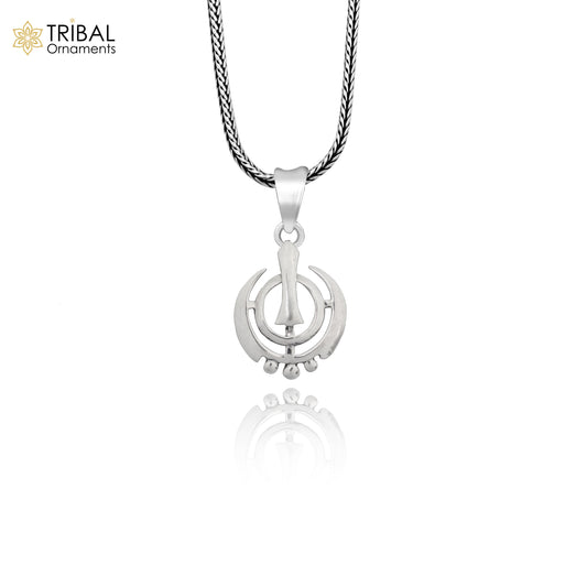 925 sterling silver customized design khalsa Waheguru symbol pendant, sikha Sardar logo pendant, best blessing pendant from india  ssp1558 - TRIBAL ORNAMENTS