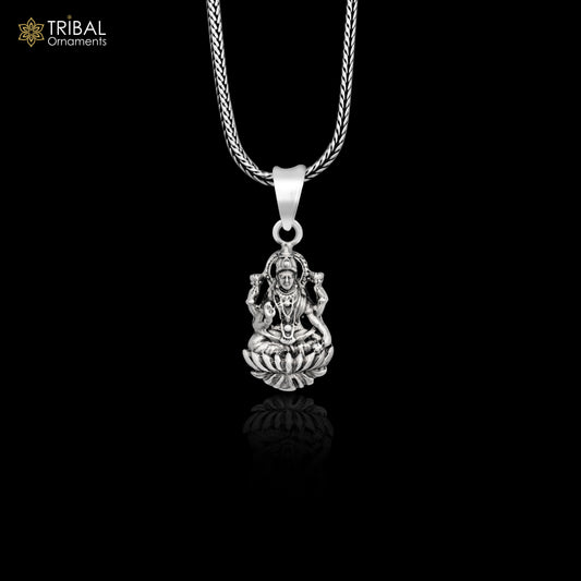 925 sterling silver customized vintage antique style Goddess Laxmi Pendant, amazing design stunning pendant unisex gifting jewelry ssp538 - TRIBAL ORNAMENTS