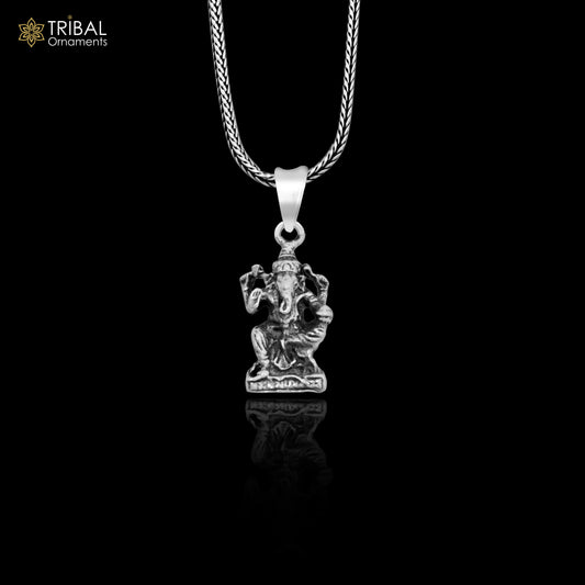 Elegant design Divine lord Ganesha blessing pendant, excellent vintage designer 925 sterling silver handmade jewelry from india ssp933 - TRIBAL ORNAMENTS