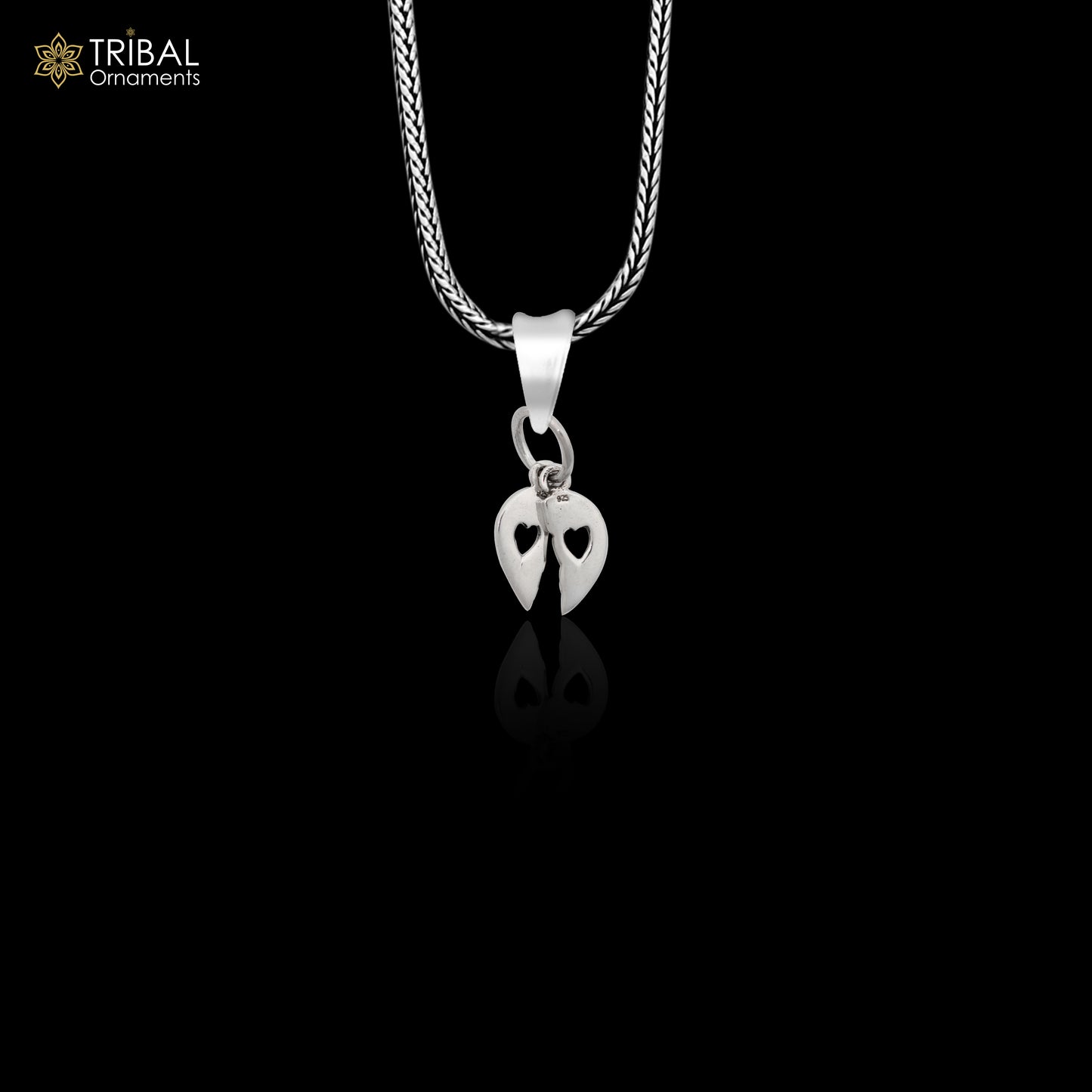 925 Sterling silver handmade Broken heart pendant,nsp859 - TRIBAL ORNAMENTS