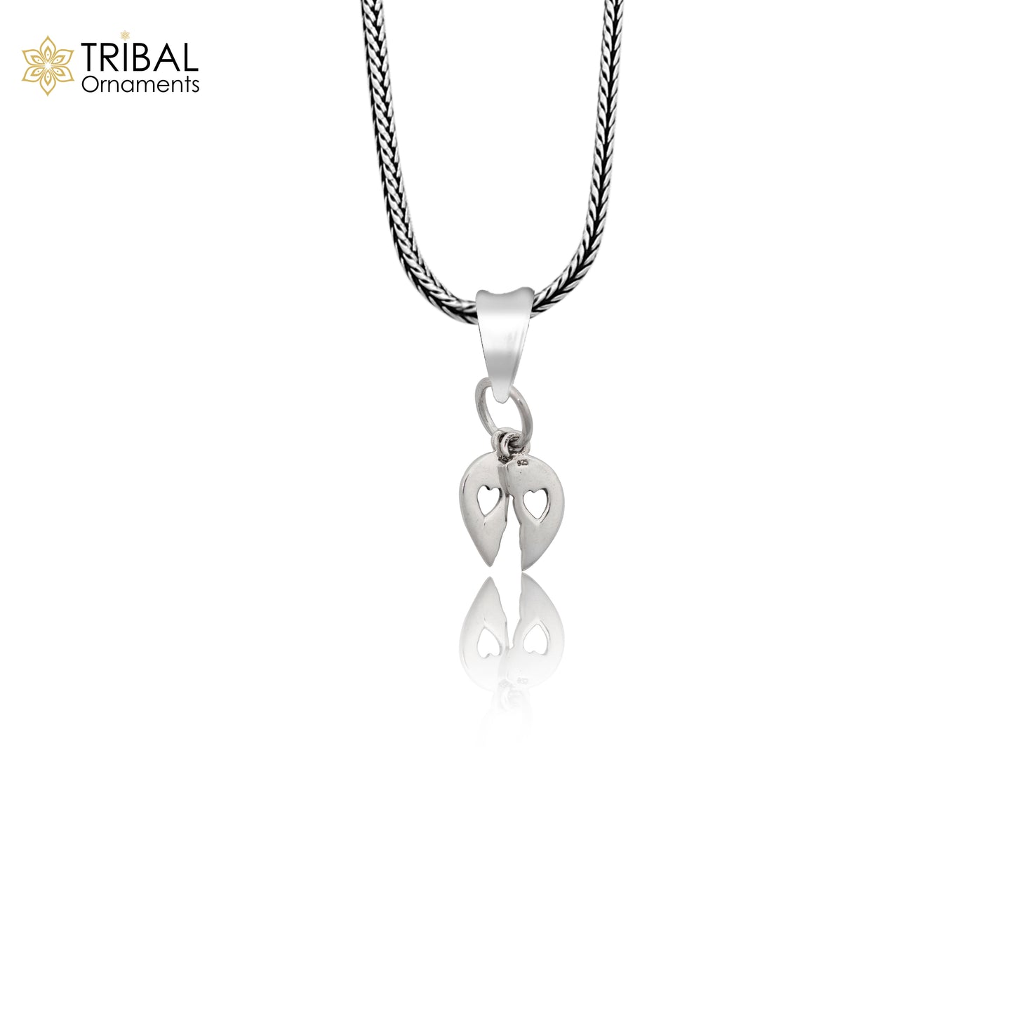 925 Sterling silver handmade Broken heart pendant,nsp859 - TRIBAL ORNAMENTS