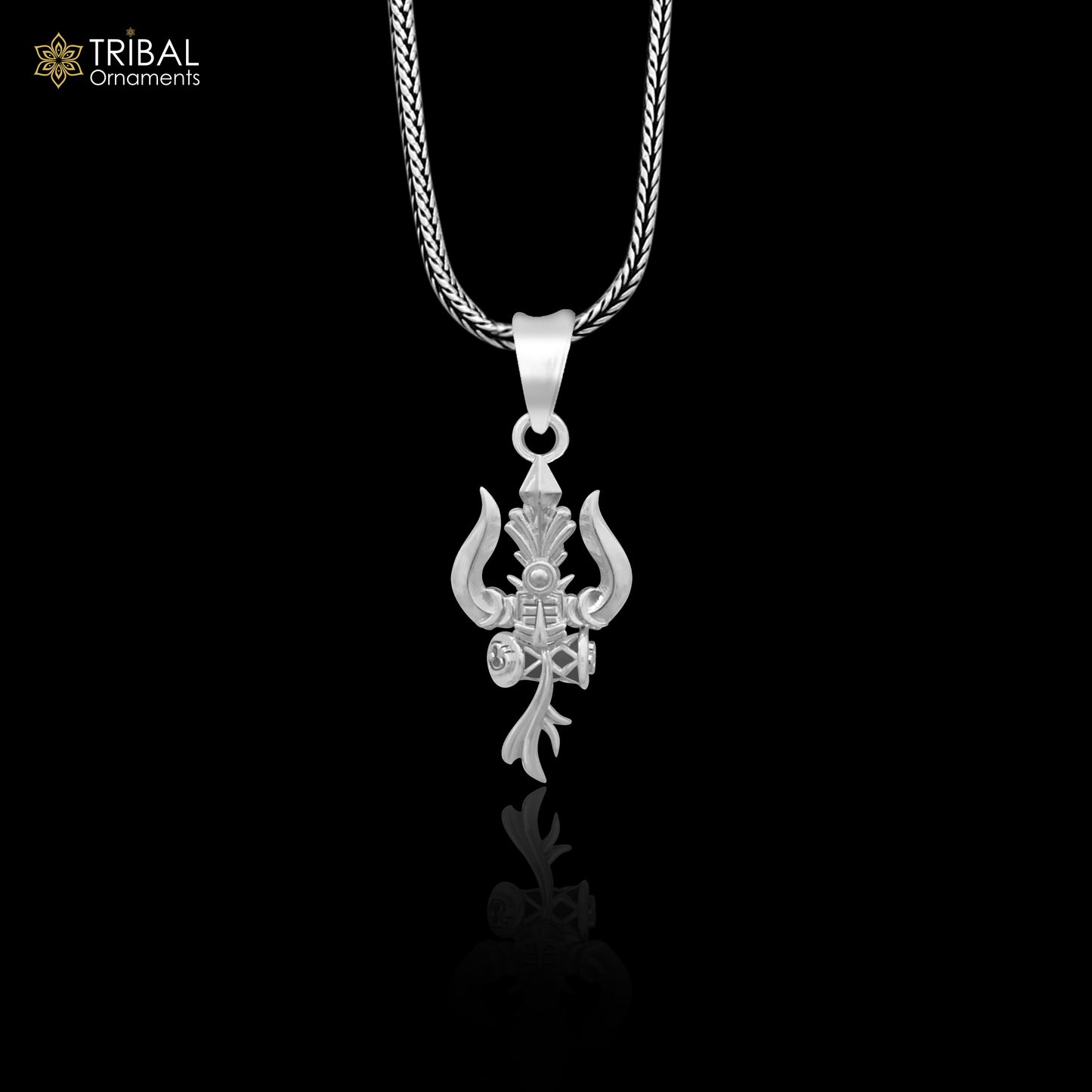 925 sterling silver Lord Shiva trident pendant, amazing vintage design god jewelry nsp787 - TRIBAL ORNAMENTS