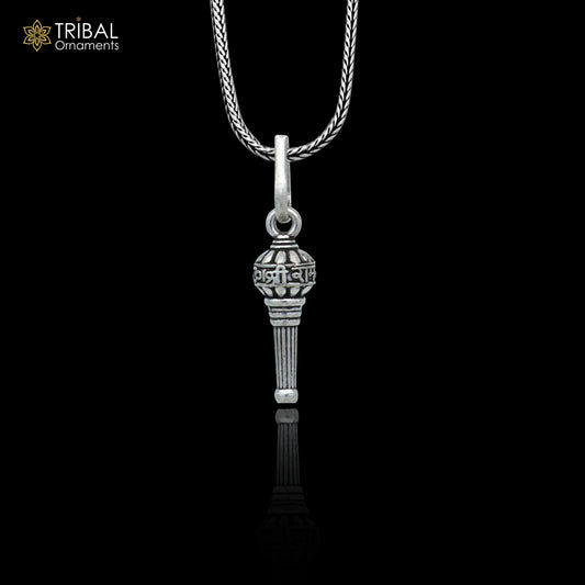 925 sterling silver handmade Lord hanuman mace gota/gada sakha design stylish pendant nsp994 - TRIBAL ORNAMENTS
