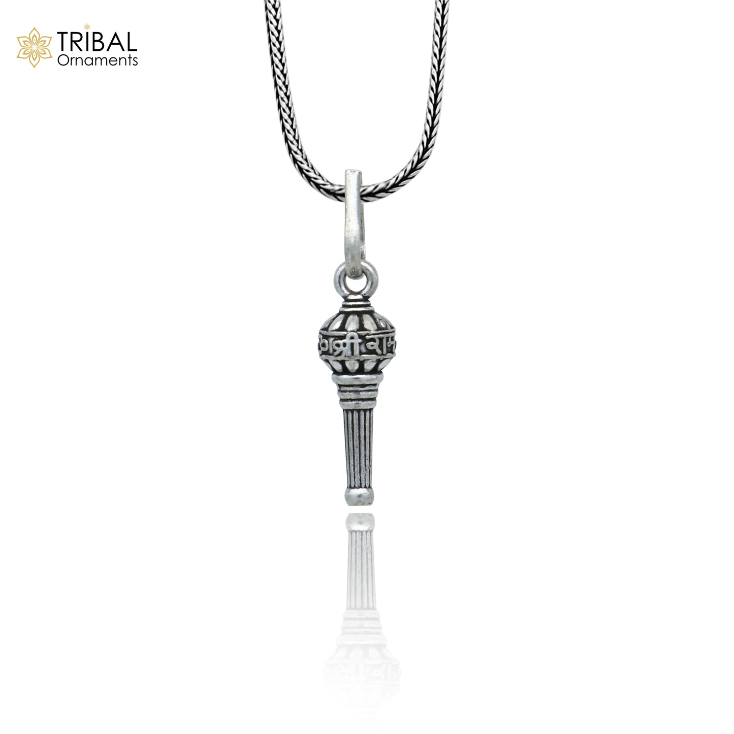 925 sterling silver handmade Lord hanuman mace gota/gada sakha design stylish pendant nsp994 - TRIBAL ORNAMENTS