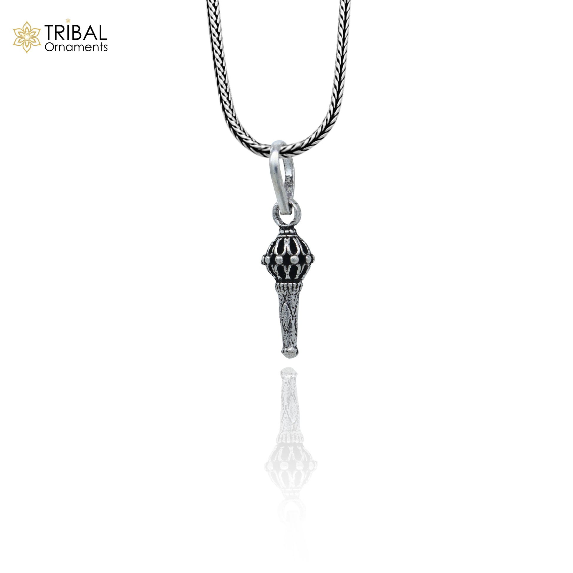 925 sterling silver  handmade Lord hanuman mace bgota/gada sakha design stylish pendant nsp995 - TRIBAL ORNAMENTS