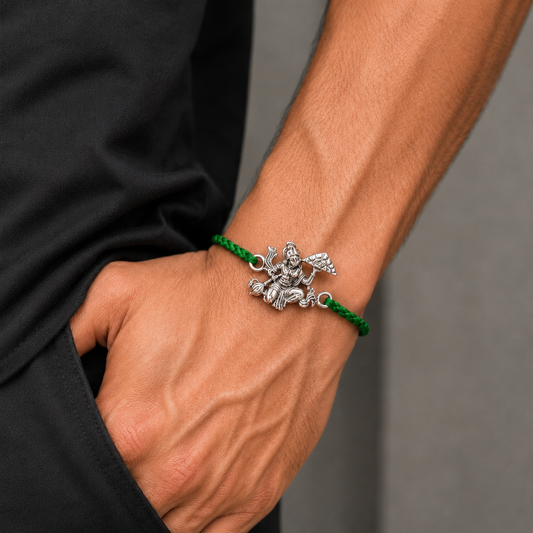 925 Sterling silver Lord Hanuman design thread rakhi bracelet rk333