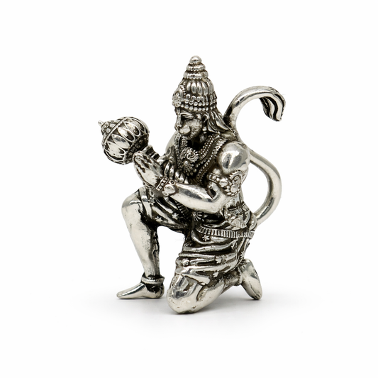 925 silver handmade Lord Hanuman statue, 1.5 inches tall, ideal for puja or gifting, crafted by TRIBAL ORNAMENTS for home temple decor