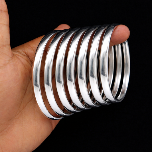 Sterling silver Punjabi sikha kada bracelet from TRIBAL ORNAMENTS, men's or girls' daily wear jewelry bangle in all sizes.