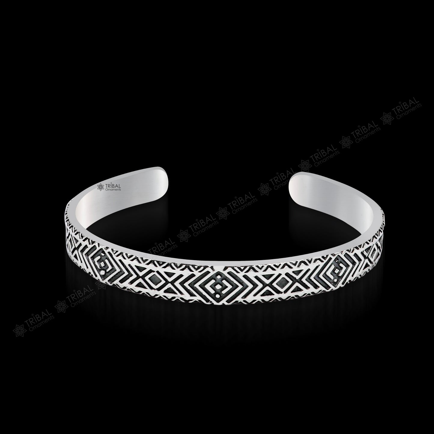 925 sterling silver handcrafted vintage style amazing cuff bangle kada bracelet, best gift for men's and girl's, adjustable kada cuff115 - TRIBAL ORNAMENTS