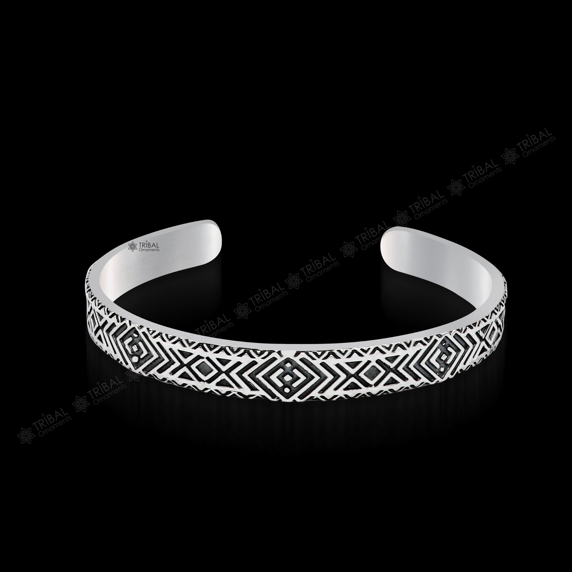 925 sterling silver handcrafted  vintage style amazing cuff bangle kada bracelet, best gift for men's and girl's, adjustable kada cuff115 - TRIBAL ORNAMENTS