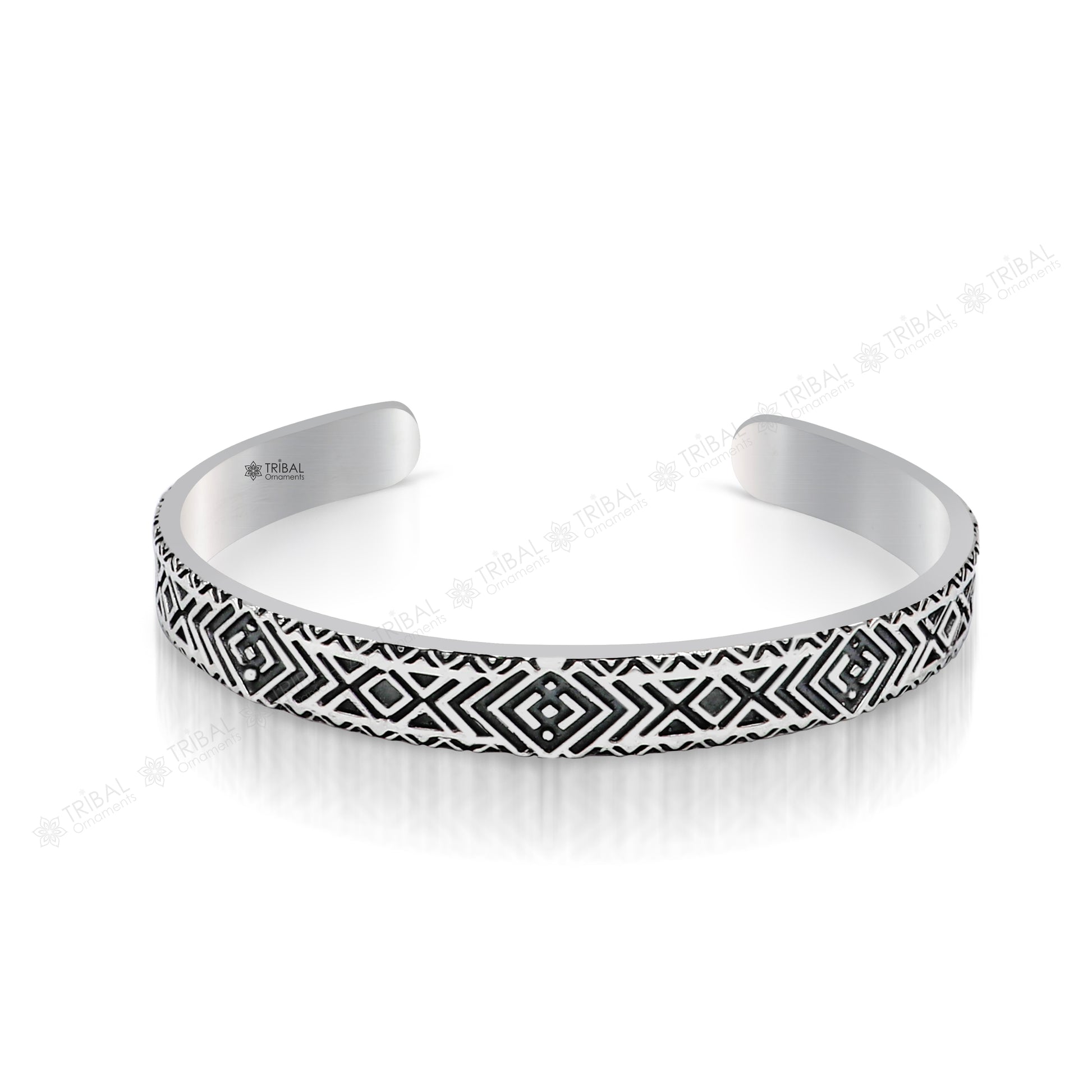 925 sterling silver handcrafted  vintage style amazing cuff bangle kada bracelet, best gift for men's and girl's, adjustable kada cuff115 - TRIBAL ORNAMENTS