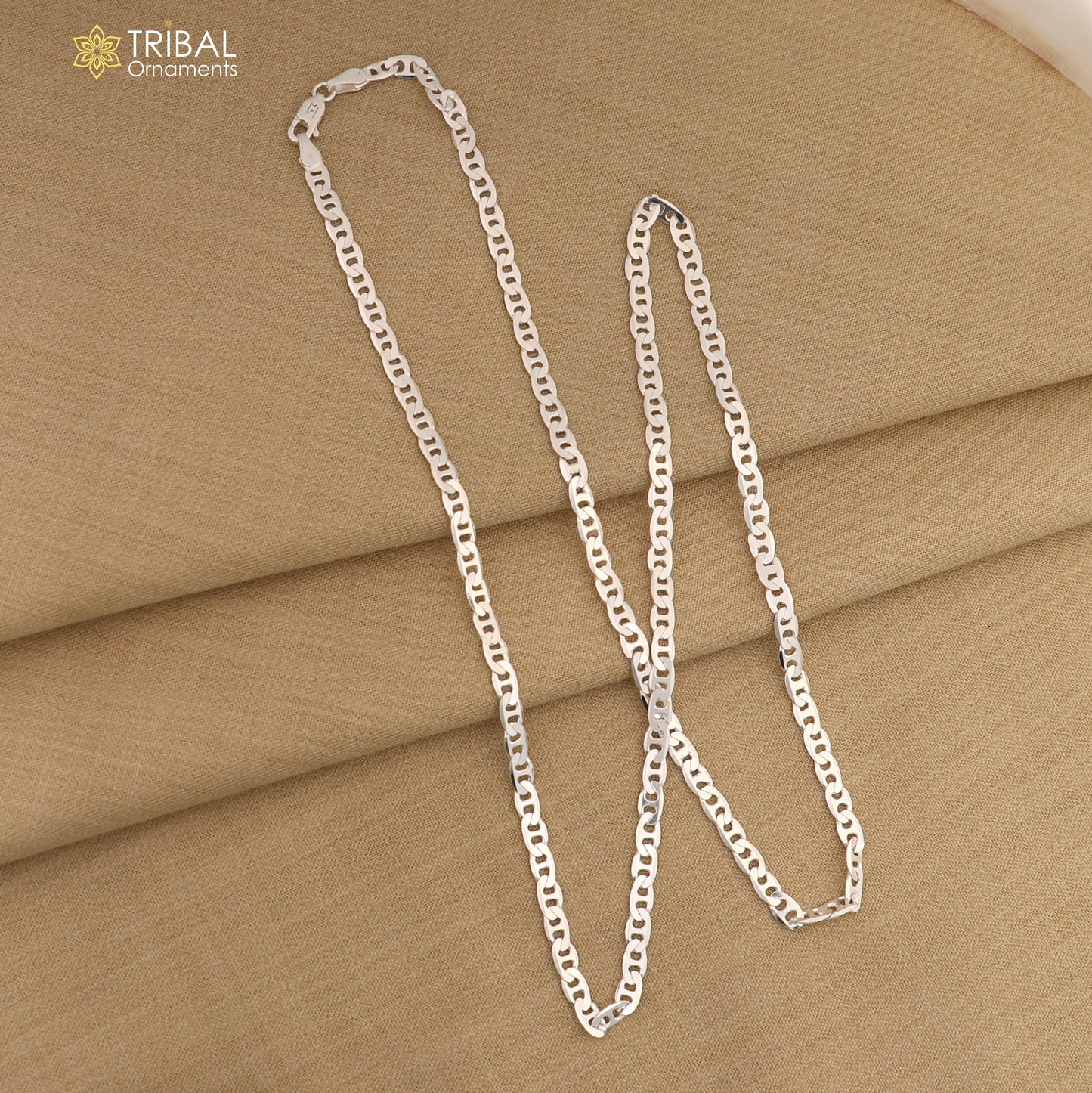 24" 4MM 925 sterling silver handmade solid fancy stylish silver chain necklace Nawabi chain best gifting jewelry from India ch241