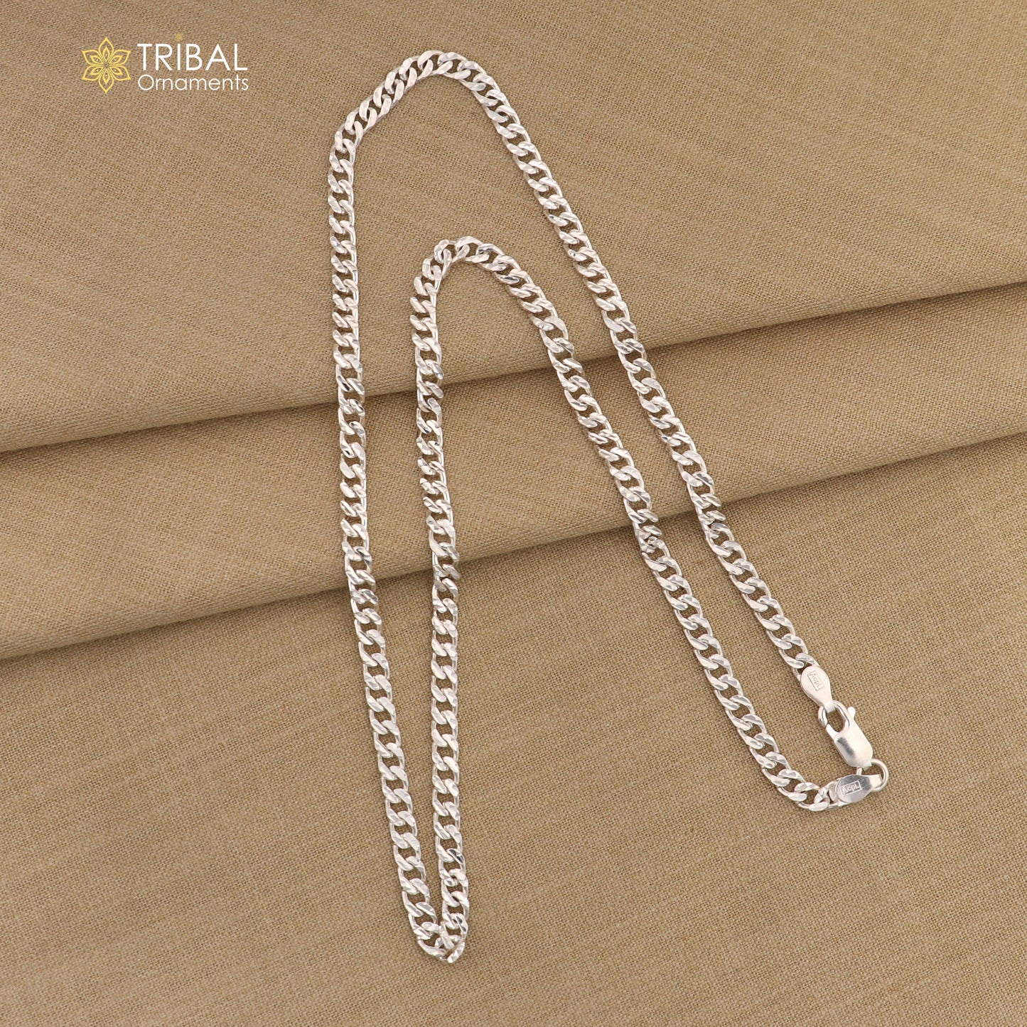 3mm 20" solid 925 sterling silver handmade modern trendy design wheat chain necklace giving it a distinctive and stylish look ch250