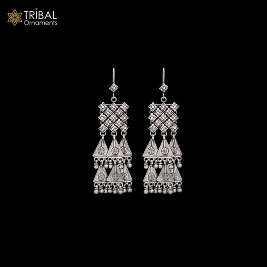 925 sterling silver ethnic choras design drop dangle earring banjara jewellery s1348 - TRIBAL ORNAMENTS