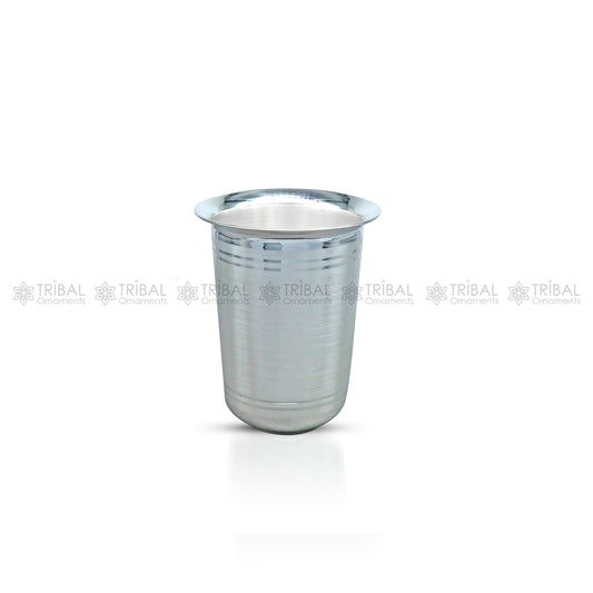 925pure fine silver handmade water milk cup tumbler, 150ML capacity silver tumbler, silver baby food  flask, silver utensils gifts sv299 - TRIBAL ORNAMENTS